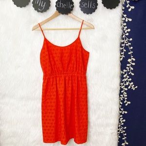 Madewell Red Eyelet Elastic Waist Mini Sundress